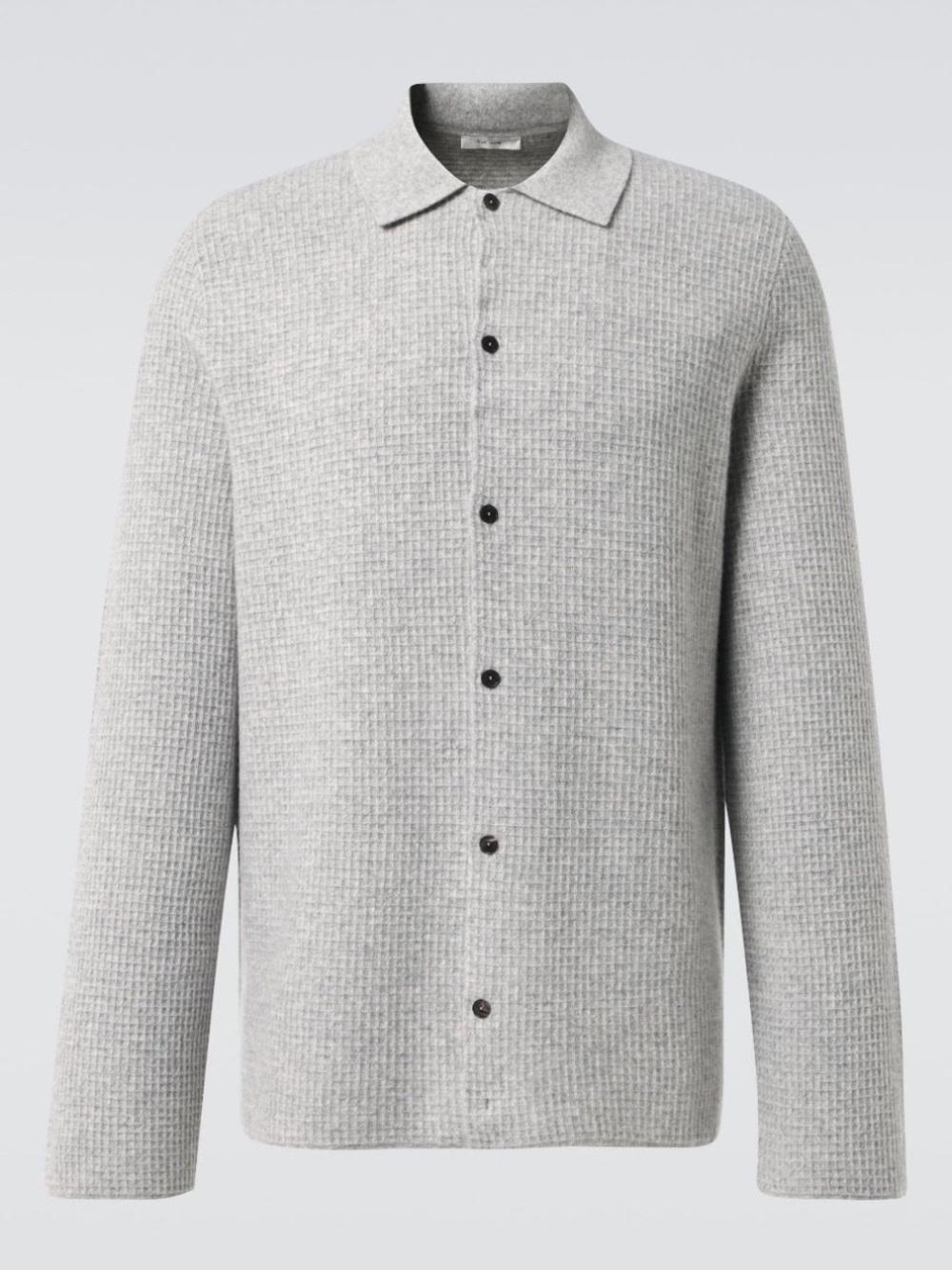 The Row Light Gray Knit Button-Up Jacket